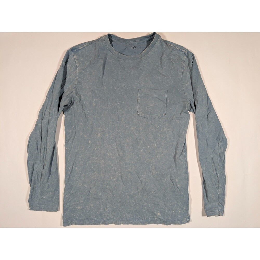 GAP Pocket T-Shirt Long Sleeve Men's Small 100% Cotton Blue